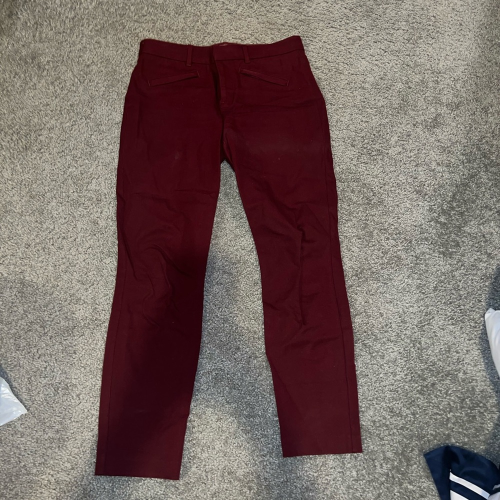 GAP Womens Maroon/ Red Signature Skinny Ankle Workwear Pants